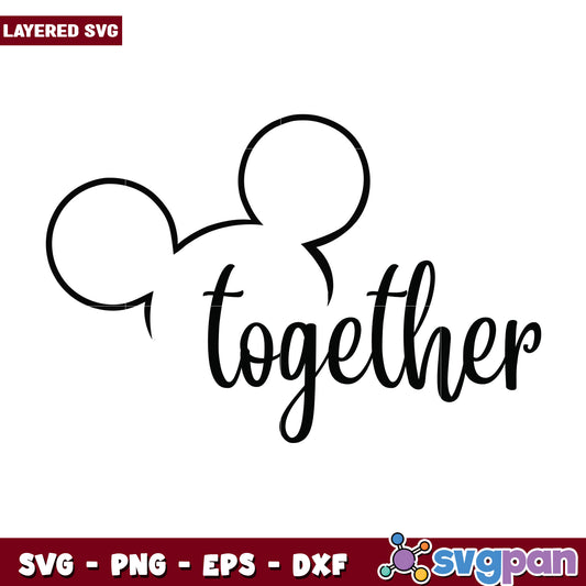 Mickey Mouse Together SVG