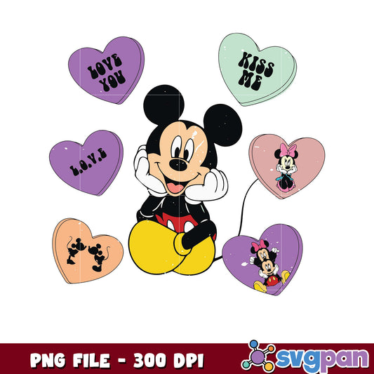Mickey Mouse loves you, cute heart design PNG file