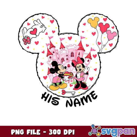 Mickey Mouse themed PNG design for kids, customize with name