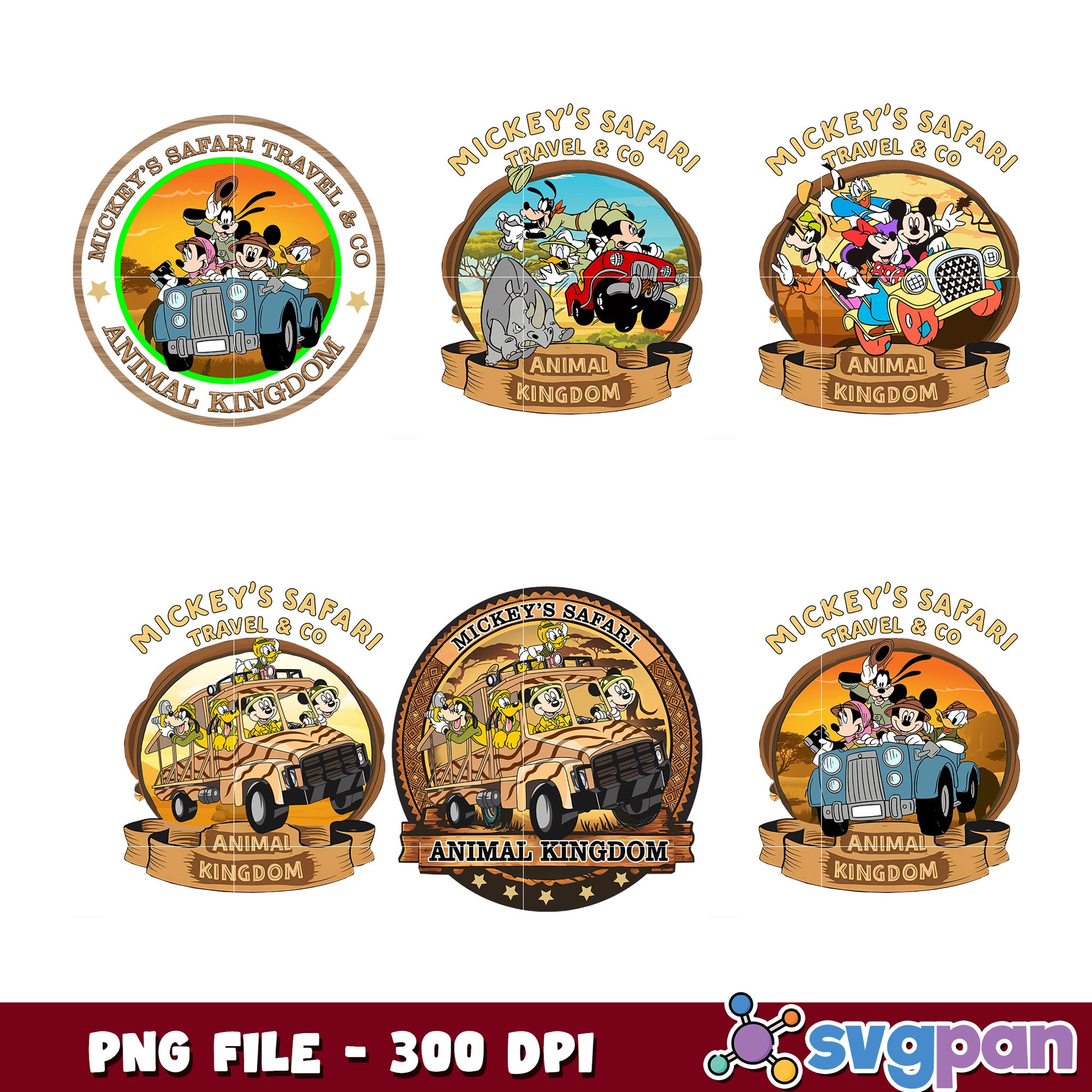 Mickey Safari Animal Kingdom PNG Bundle