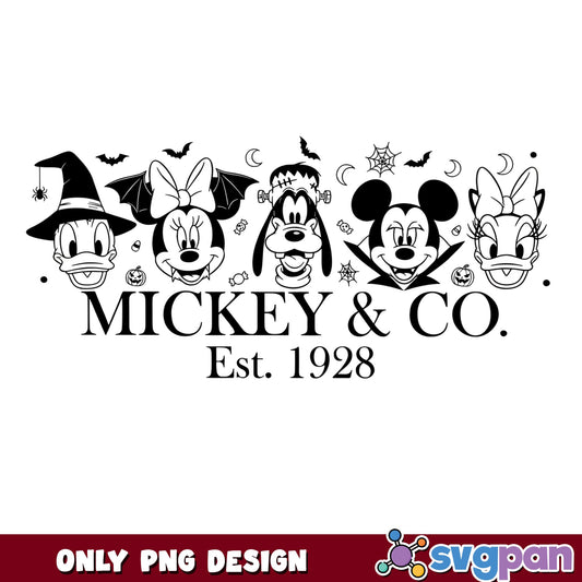 Mickey And Co Est 1928 Halloween PNG, Disney Friends Vampire, Spooky