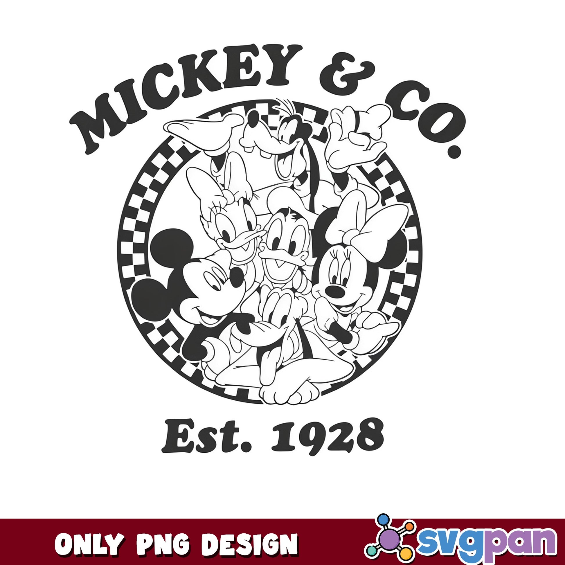 Mickey And Co Est 1928 PNG, Disney Friends PNG, Mickey Mouse PNG