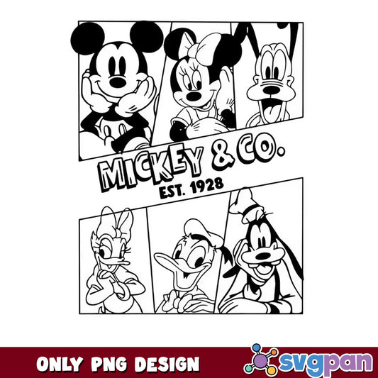 Mickey And Co Est 1928 PNG, Mickey Mouse Friends PNG, Disney PNG