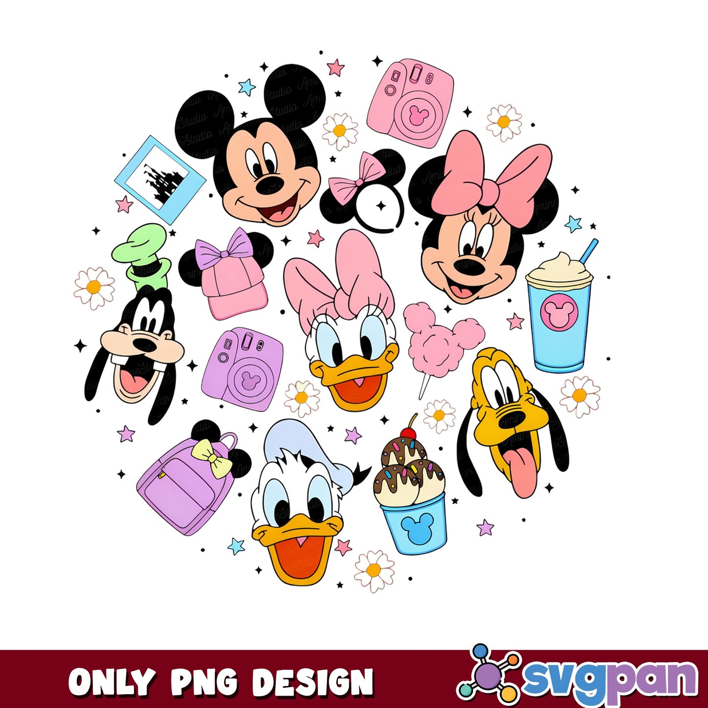 Mickey And Friends Disney Characters PNG, Minnie Goofy PNG, Disney Trip PNG