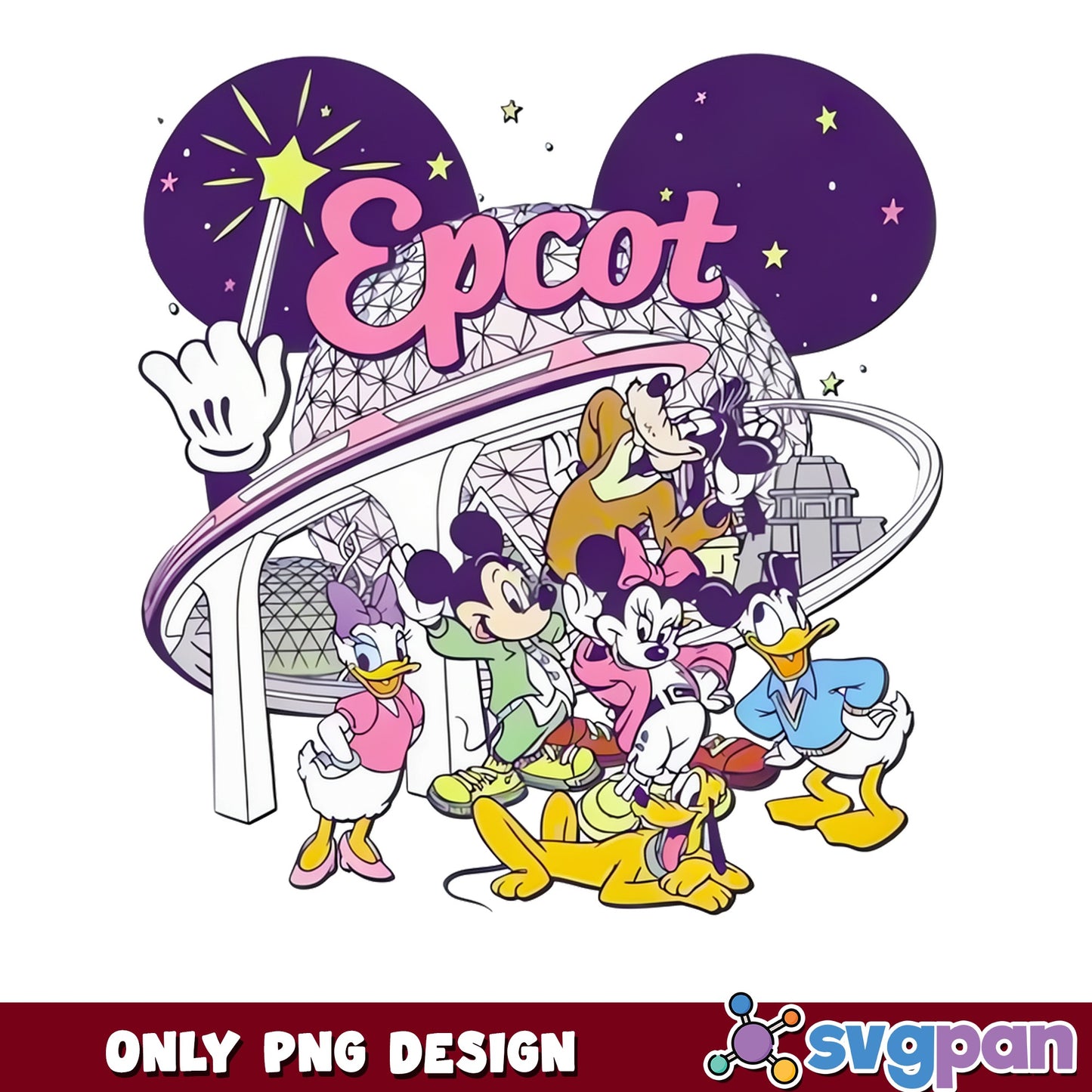 Mickey And Friends Epcot PNG, Disney Trip PNG, Disney PNG