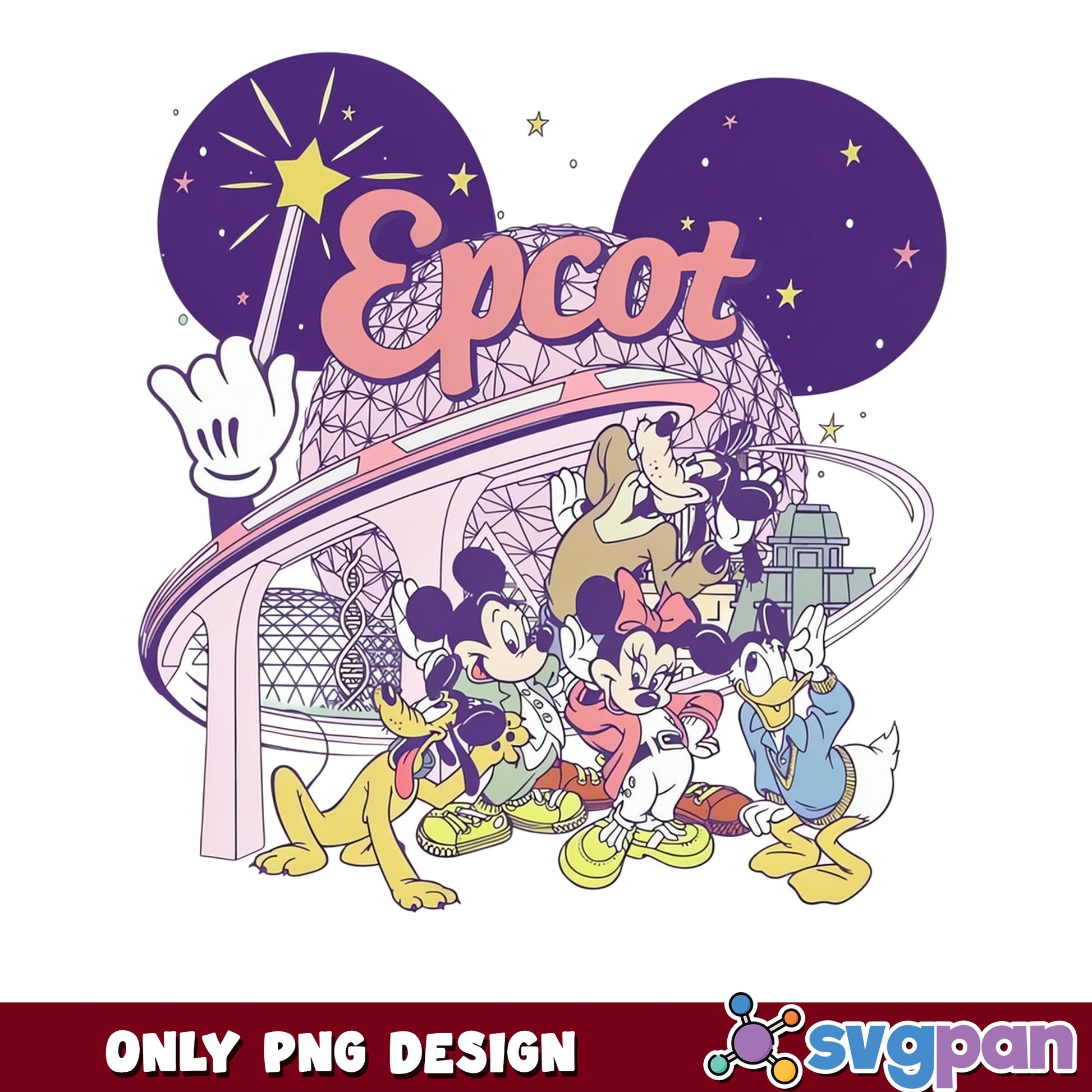 Mickey And Friends Epcot PNG, Disney World PNG, Disney Trip PNG