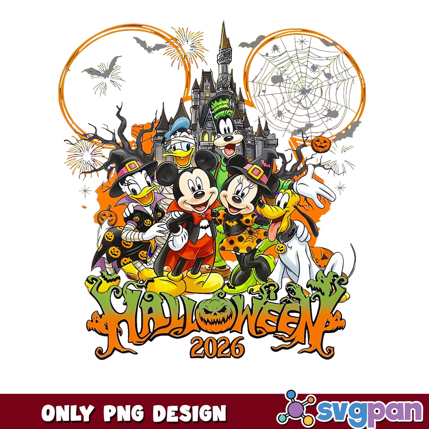 Mickey And Friends Halloween 2026 PNG, Disney Halloween PNG