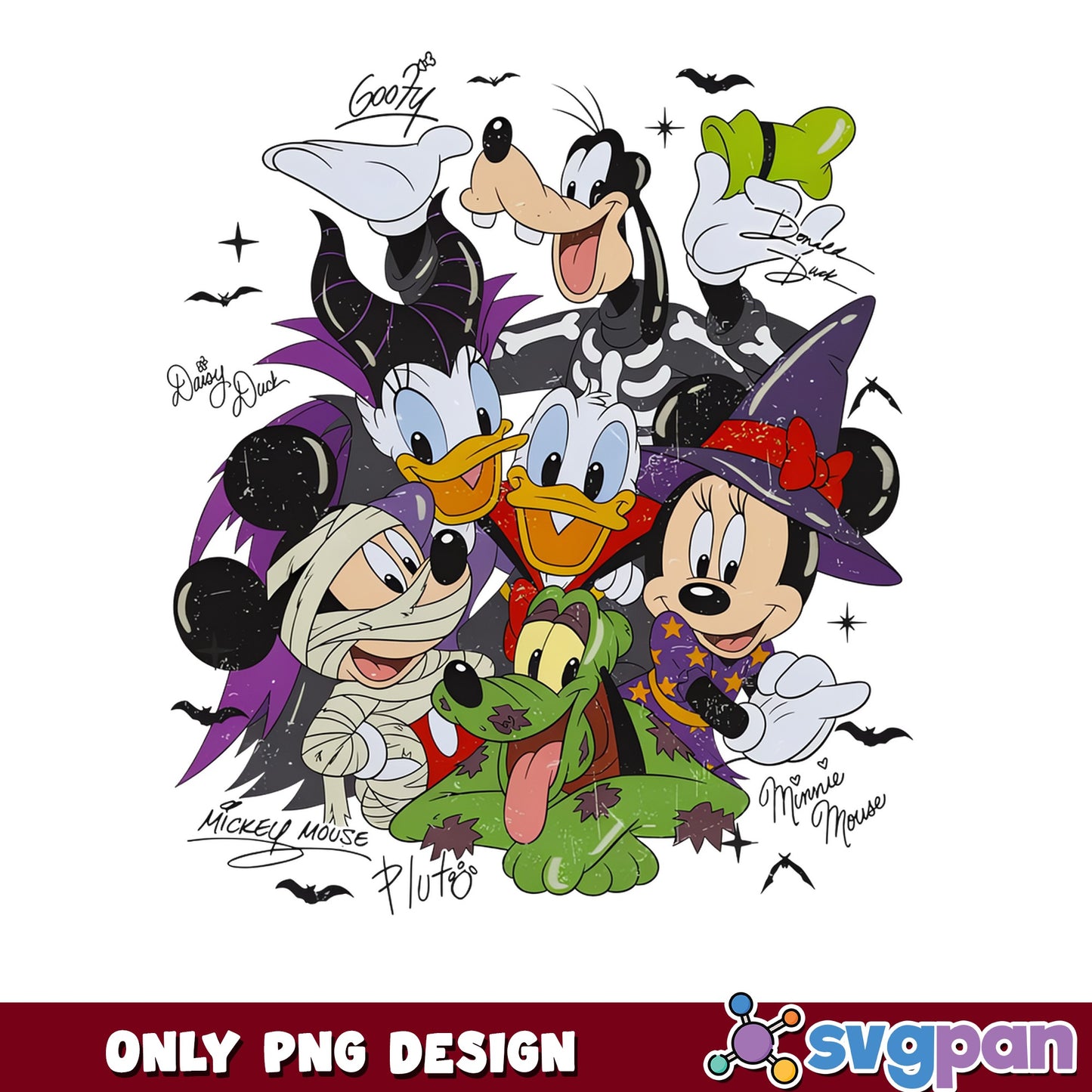 Mickey And Friends Halloween PNG, Disney Halloween PNG, Spooky Season PNG