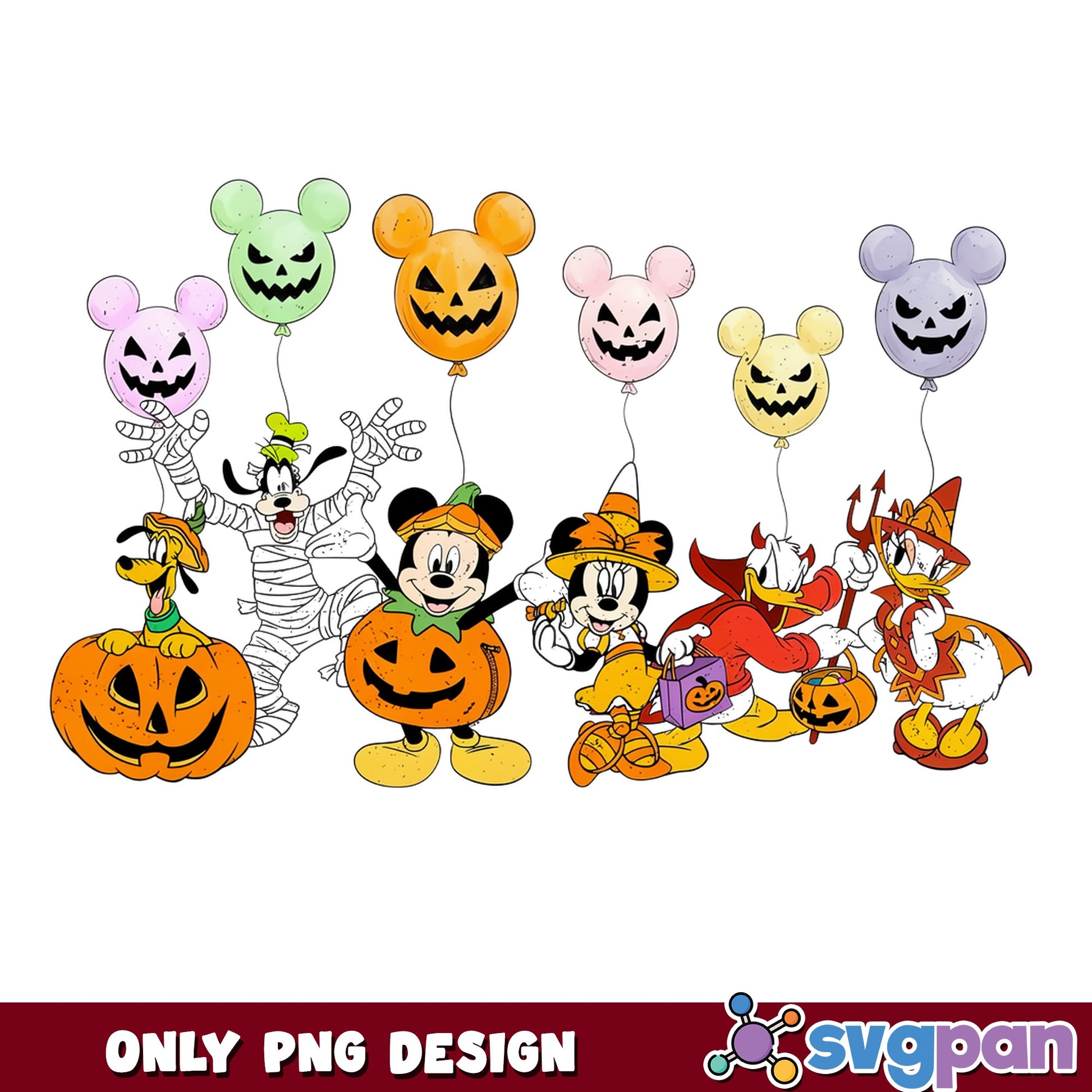 Mickey And Friends Halloween PNG, Disney Halloween PNG, Trick Or Treat PNG