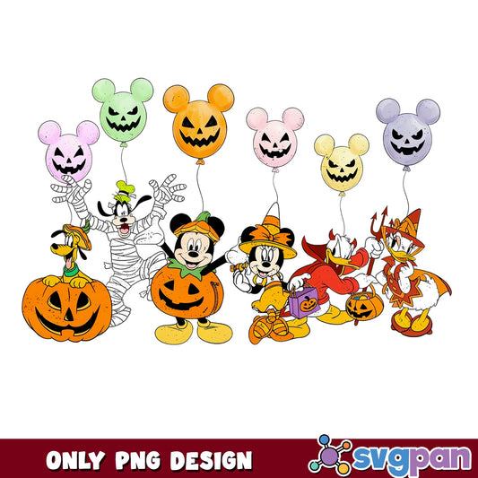 Mickey And Friends Halloween PNG, Disney Halloween PNG, Trick Or Treat PNG