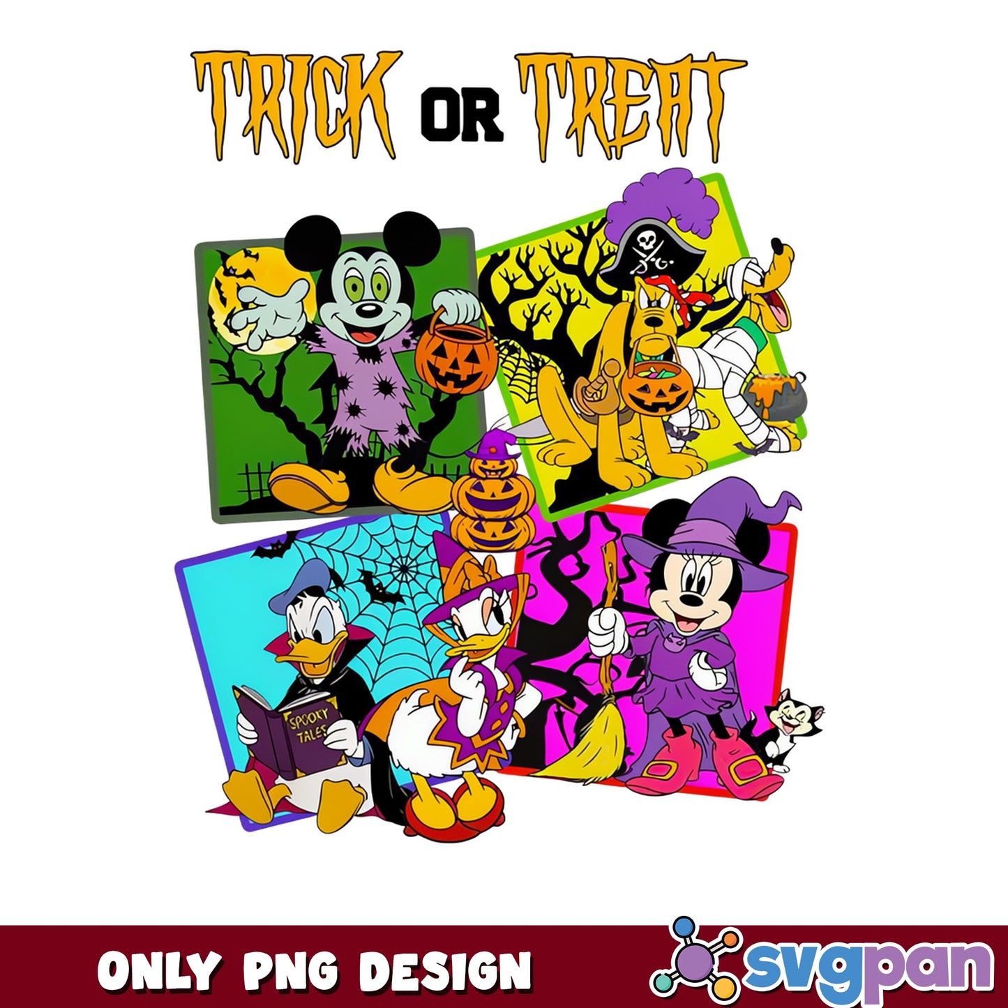 Mickey And Friends Halloween PNG, Trick Or Treat Disney PNG