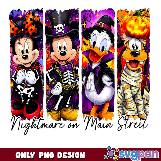 Mickey And Friends Nightmare On Main Street PNG, Halloween Disney