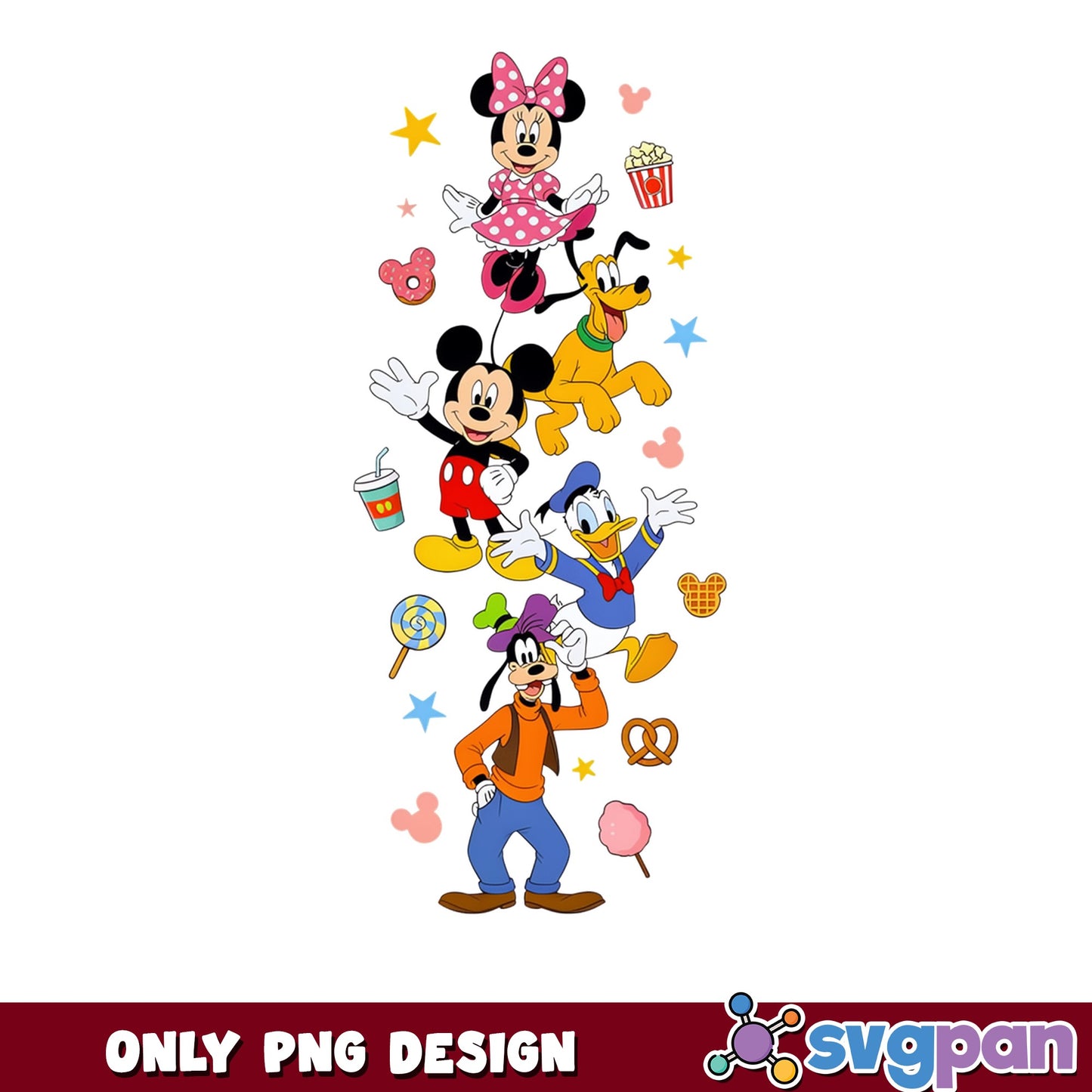 Mickey And Friends PNG, Disney Characters PNG, Disneyland Snacks PNG