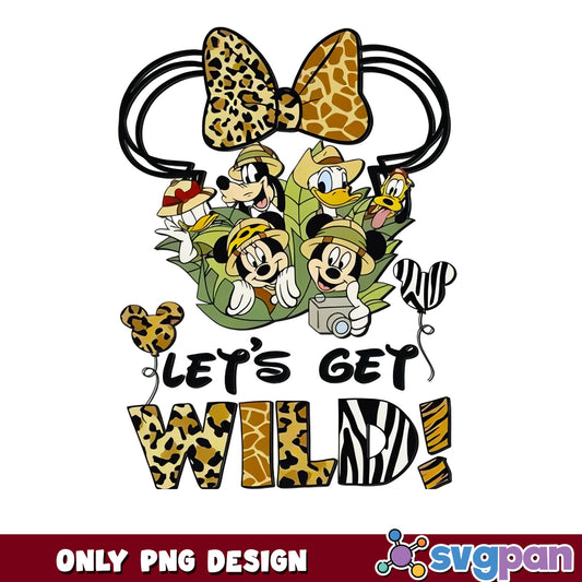 Mickey And Friends Safari PNG, Let's Get Wild PNG, Disney PNG