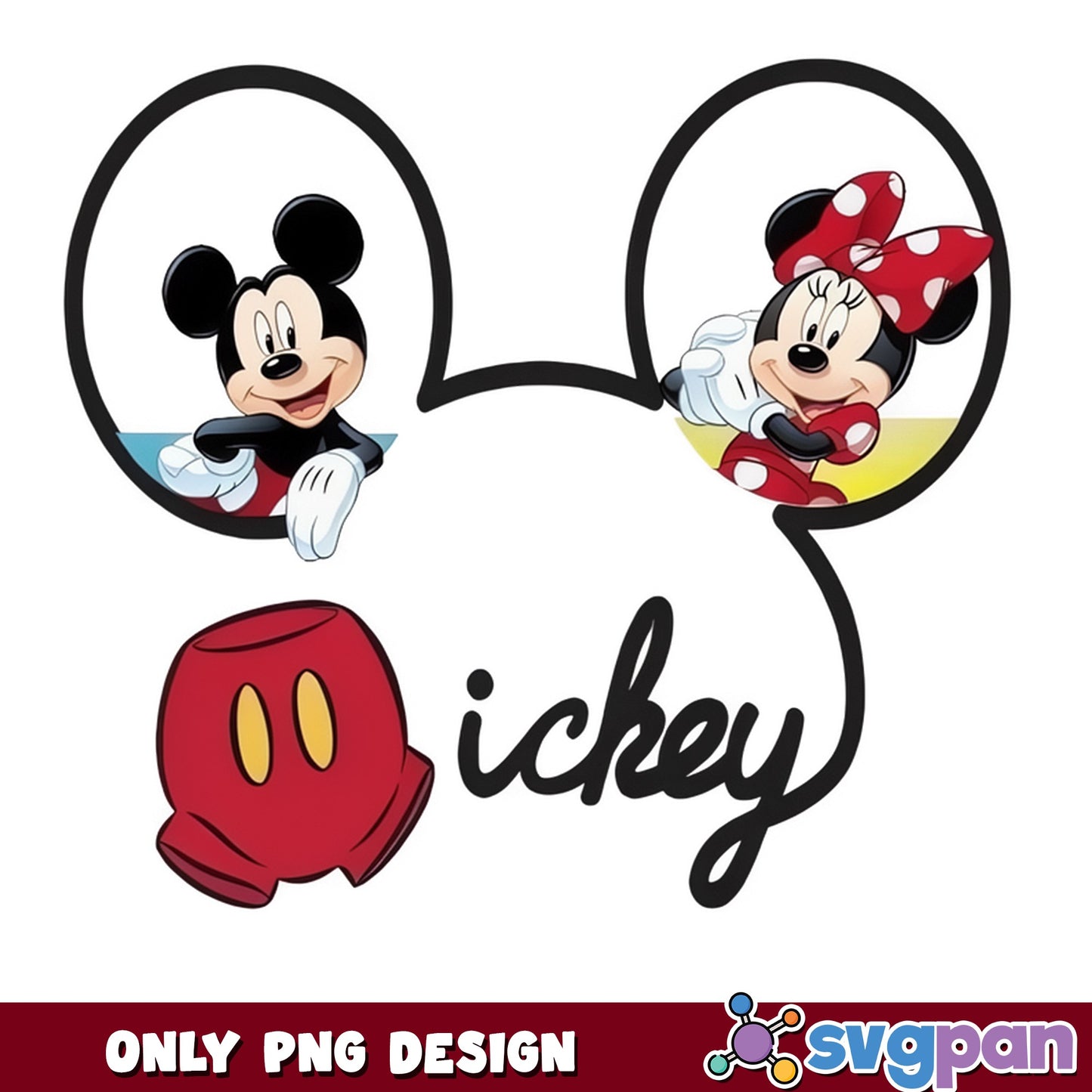 Mickey And Minnie Mouse Ears PNG, Disney Couple PNG, Mickey PNG