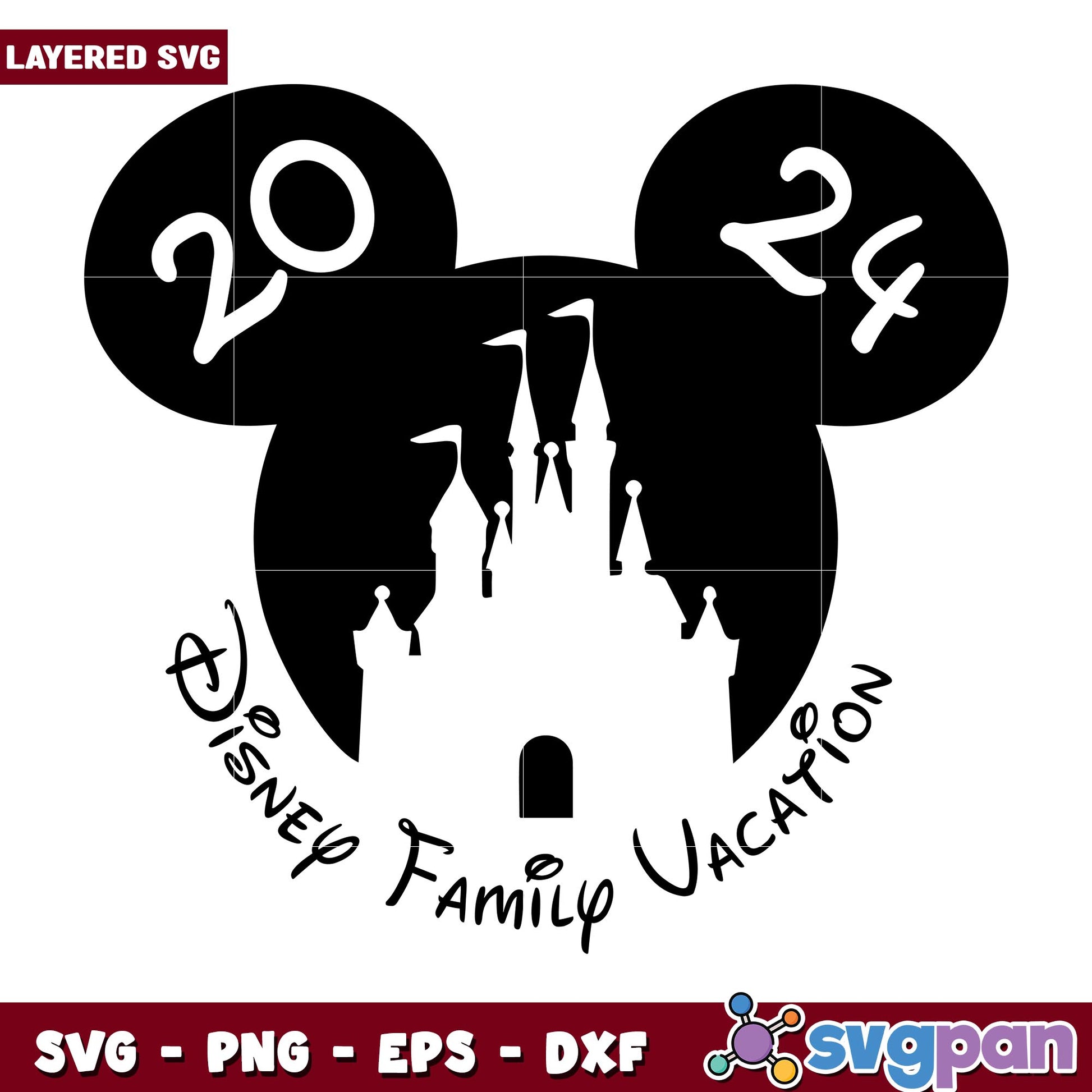 Mickey Disney Vacation Family 2024 svg, Disney characters svg, Digital Download