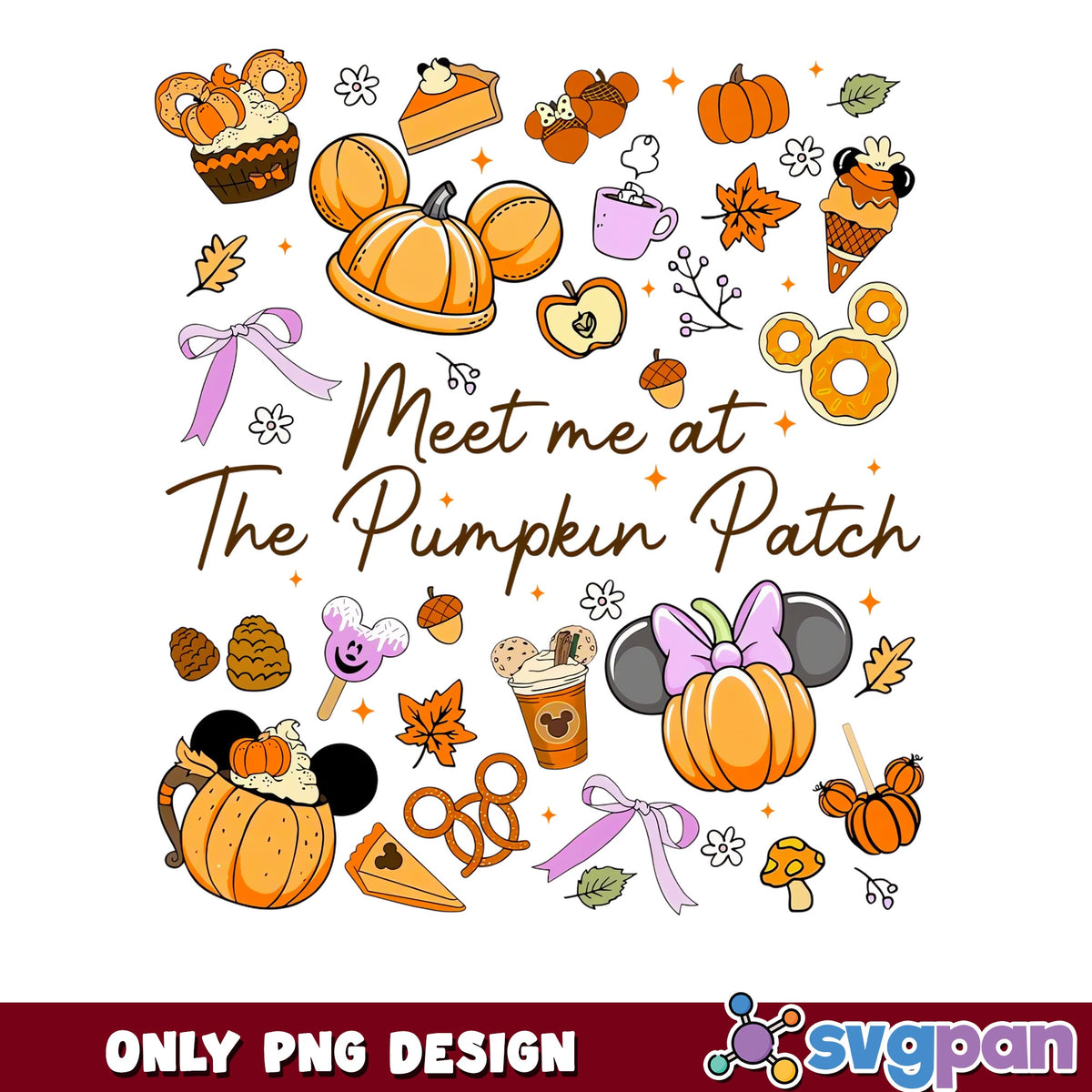 Mickey Meet Me At The Pumpkin Patch PNG, Disney Fall, Halloween PNG