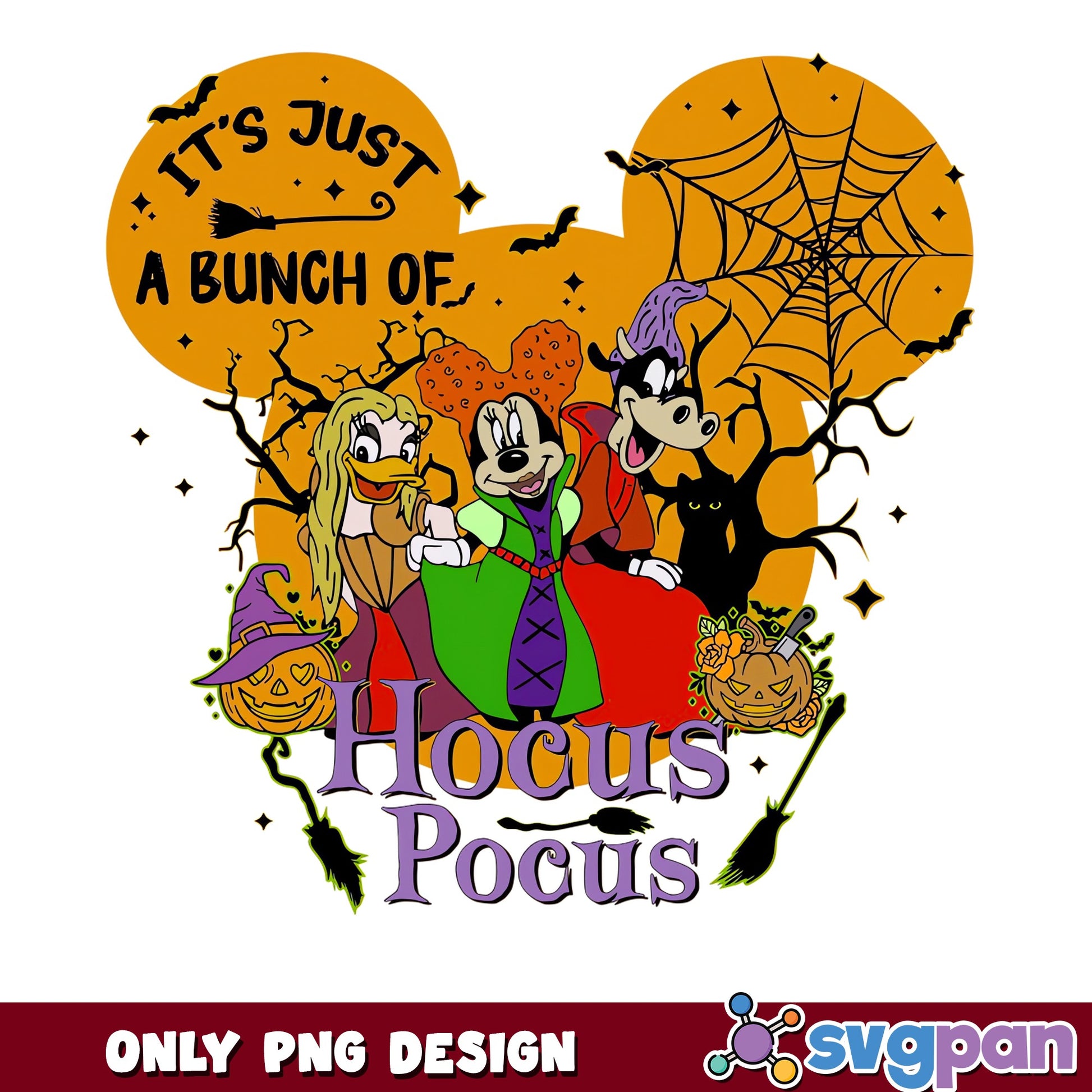 Mickey Minnie Hocus Pocus Witch Halloween PNG, Disney Sanderson, PNG