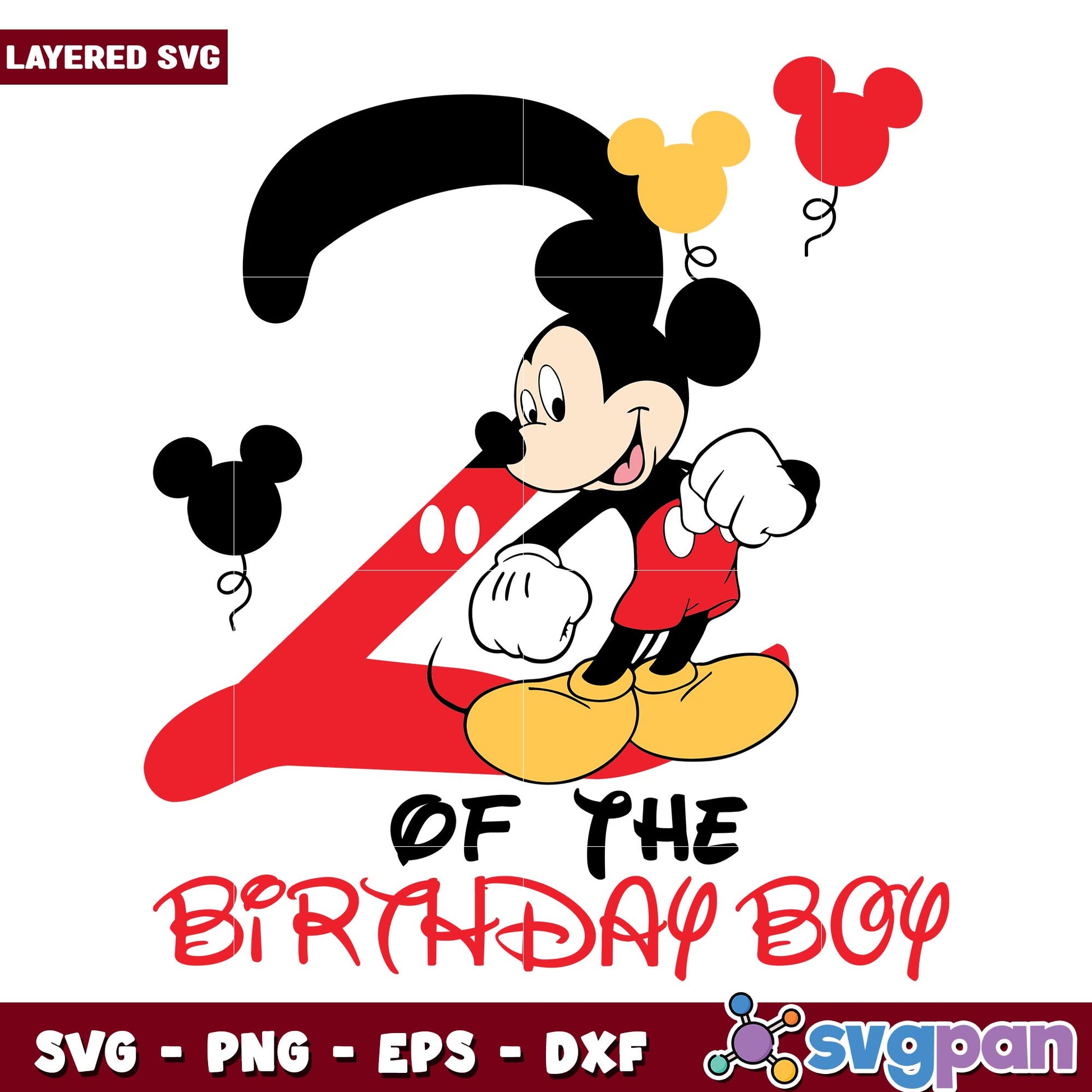 Mickey Mouse 2nd of the birthday boy svg, Disney characters svg, Digital Download