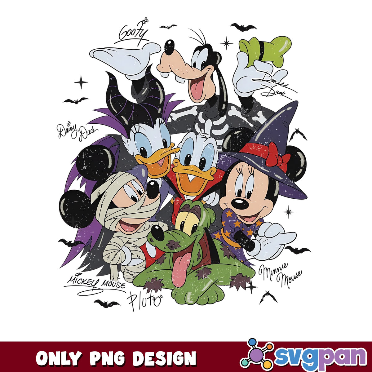Mickey Mouse And Friends Halloween PNG, Disney Halloween Clipart