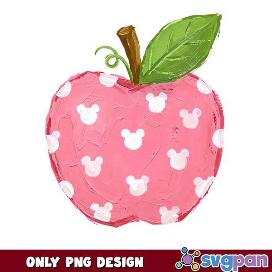 Mickey Mouse Apple PNG, Disney Teacher Apple PNG, Back To School PNG