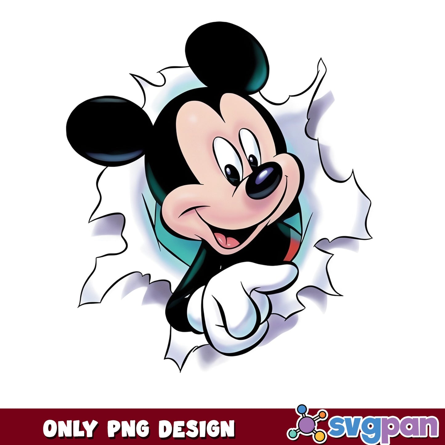 Mickey Mouse Breakthrough Wall PNG, Disney Mickey PNG, Funny Mickey Mouse PNG