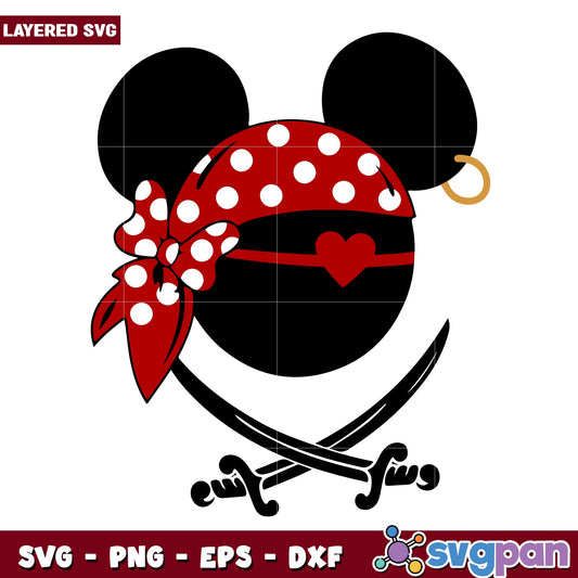 Mickey Mouse Cute Pirate svg, Disney characters svg, Digital Download 
