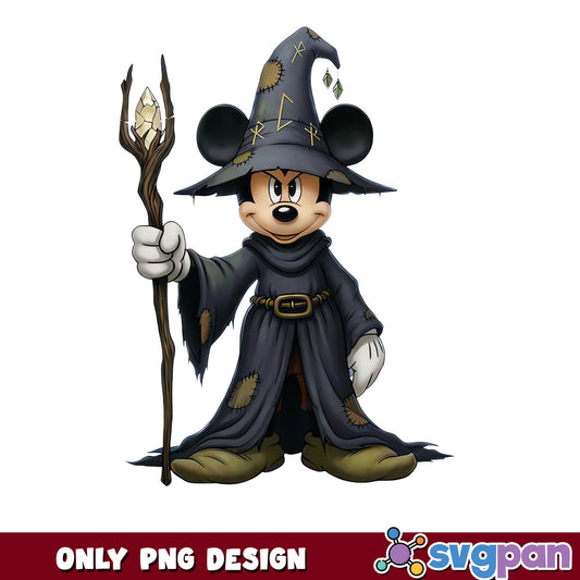 Mickey Mouse Dark Wizard Witch Halloween PNG, Disney Spooky, PNG