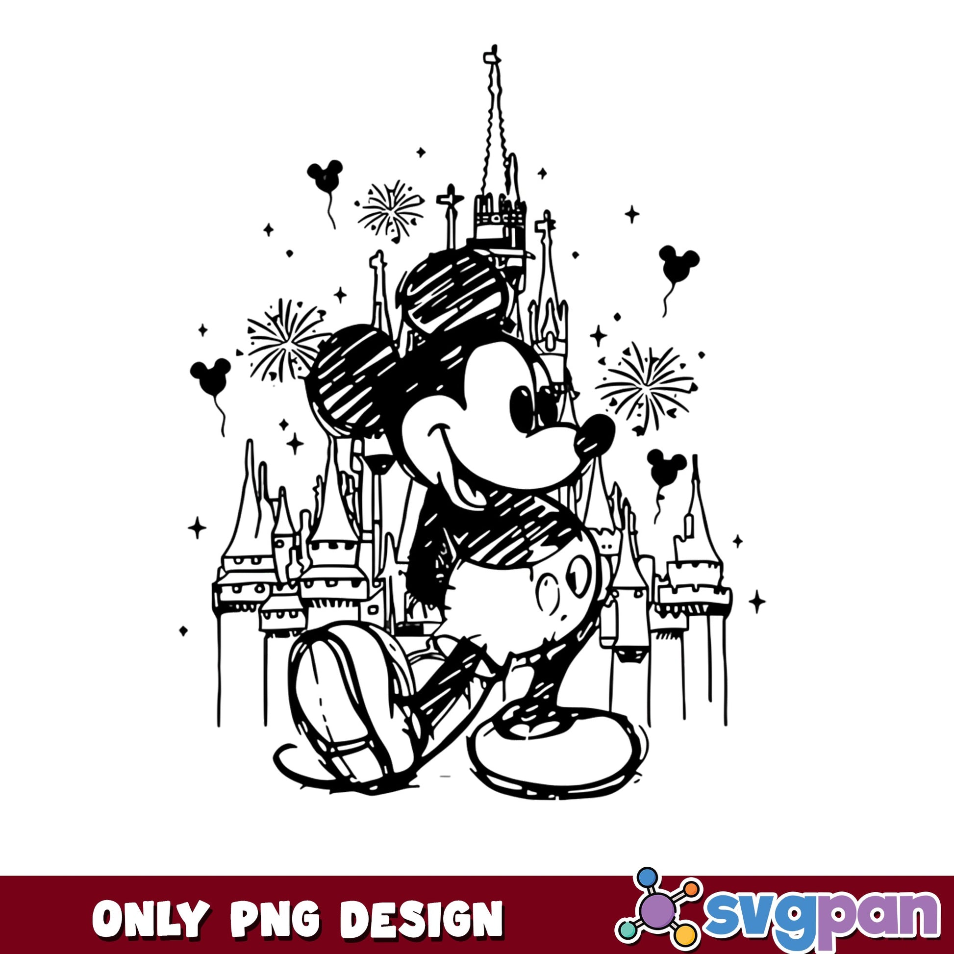 Mickey Mouse Disney Castle PNG, Magic Kingdom PNG, Disney Trip PNG