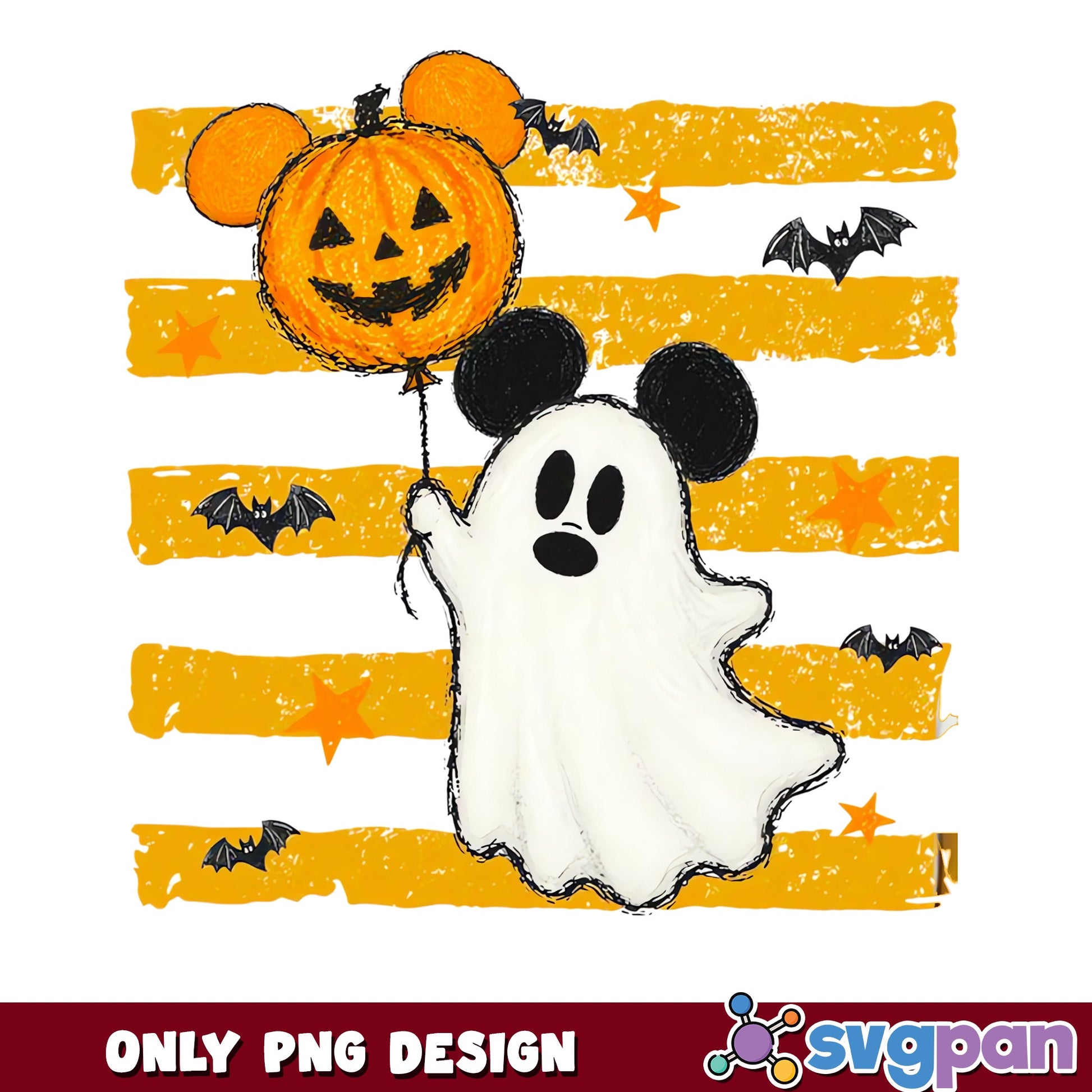Mickey Mouse Ghost Halloween Bats Pumpkin Balloon PNG, Disney, PNG