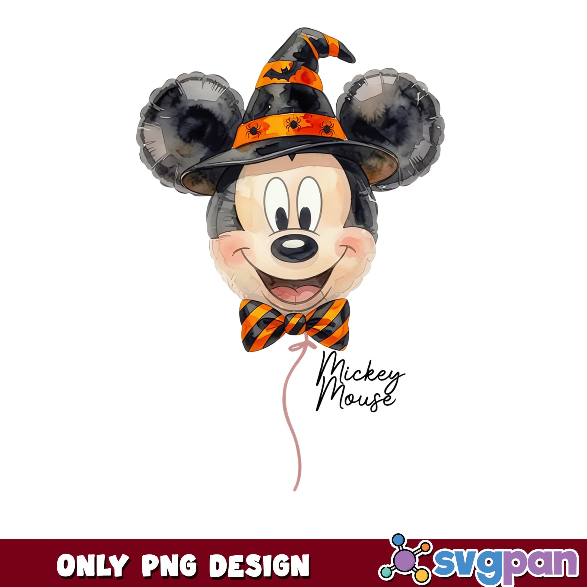 Mickey Mouse Halloween Balloon PNG, Disney Halloween PNG, Witch PNG