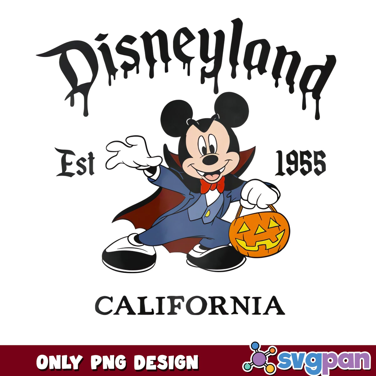 Mickey Mouse Halloween Disneyland PNG, Disney Halloween PNG, Vampire PNG
