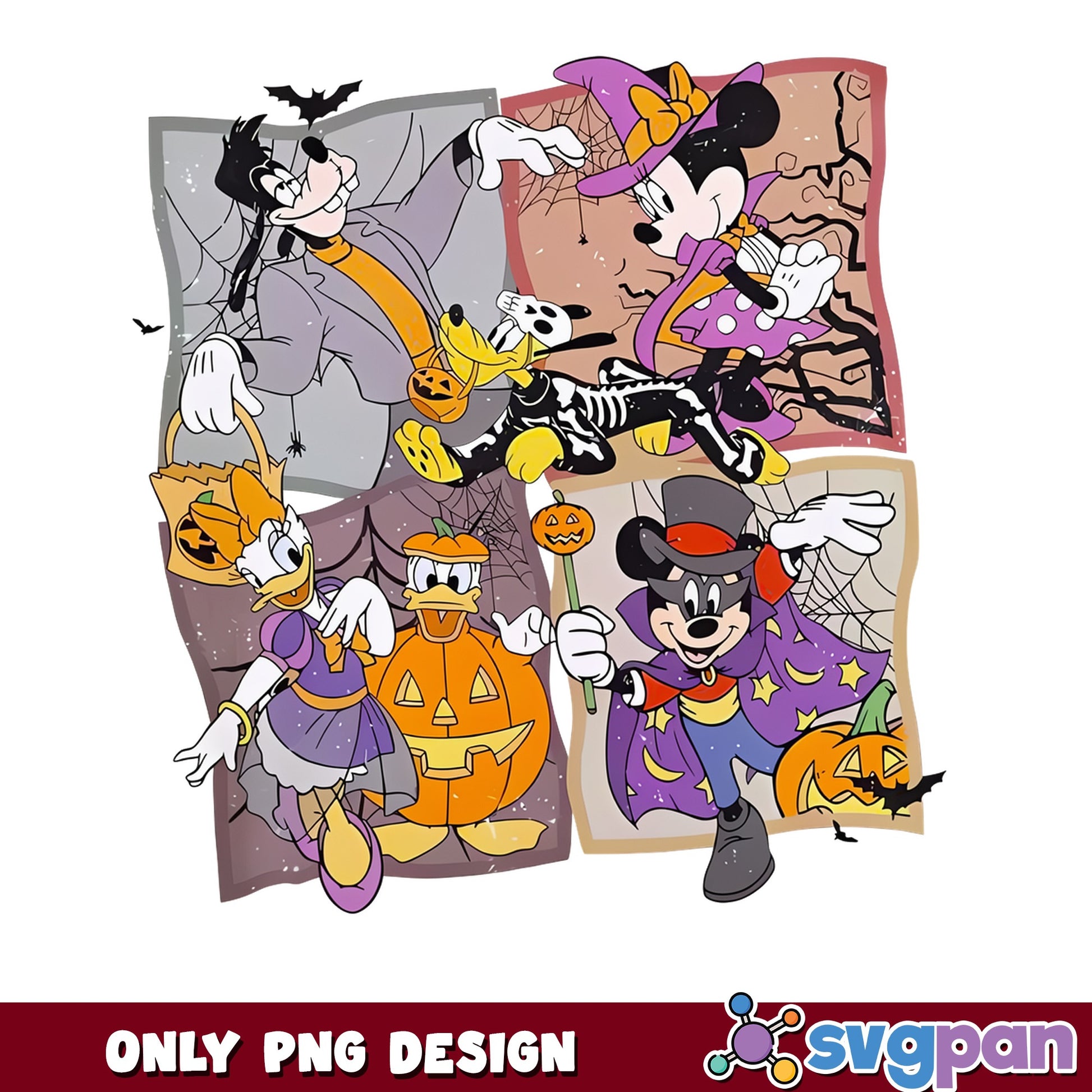 Mickey Mouse Halloween PNG, Disney Friends Spooky PNG, Trick Or Treat PNG