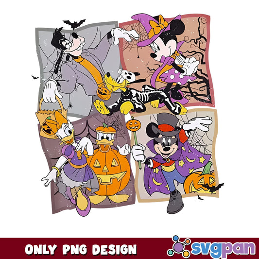 Mickey Mouse Halloween PNG, Disney Friends Spooky PNG, Trick Or Treat PNG
