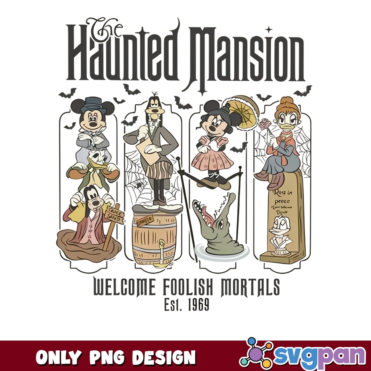 Mickey Mouse Haunted Mansion PNG, Disney Halloween PNG, Disney Friends PNG