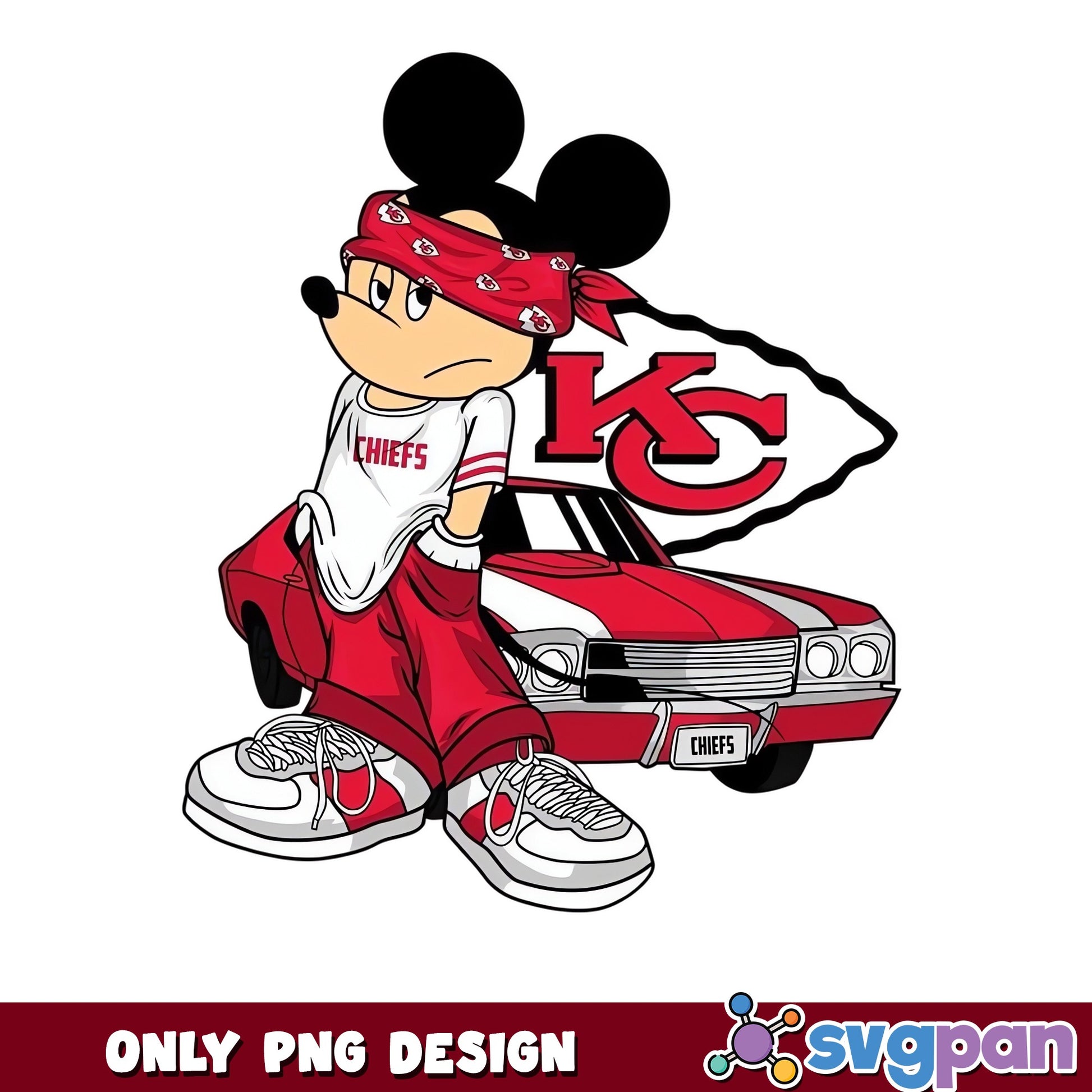 Mickey Mouse Kansas City Chiefs PNG, NFL Football PNG, Disney PNG
