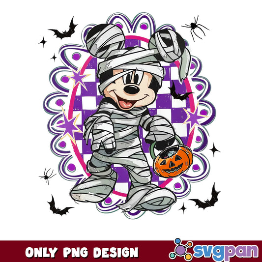 Mickey Mouse Mummy Costume Halloween PNG, Disney Spooky Pumpkin