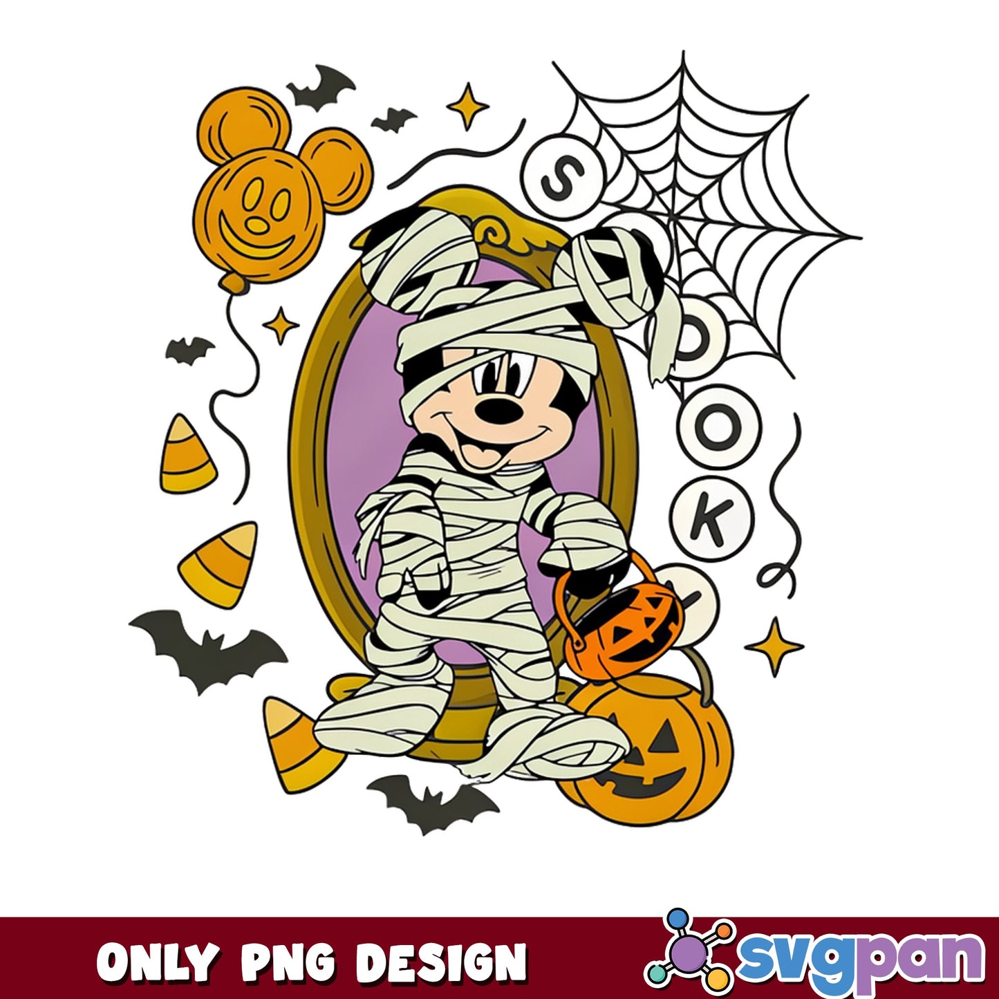 Mickey Mouse Mummy Halloween PNG, Disney Halloween PNG, Spooky PNG