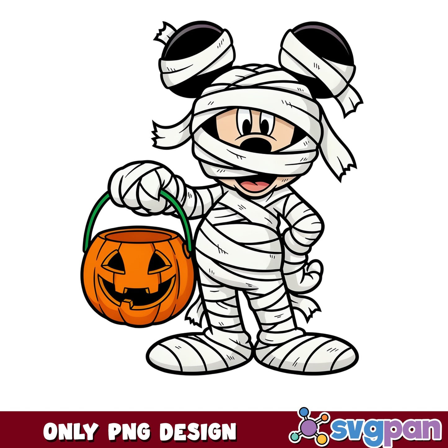 Mickey Mouse Mummy Halloween PNG, Disney Halloween PNG, Trick Or Treat PNG