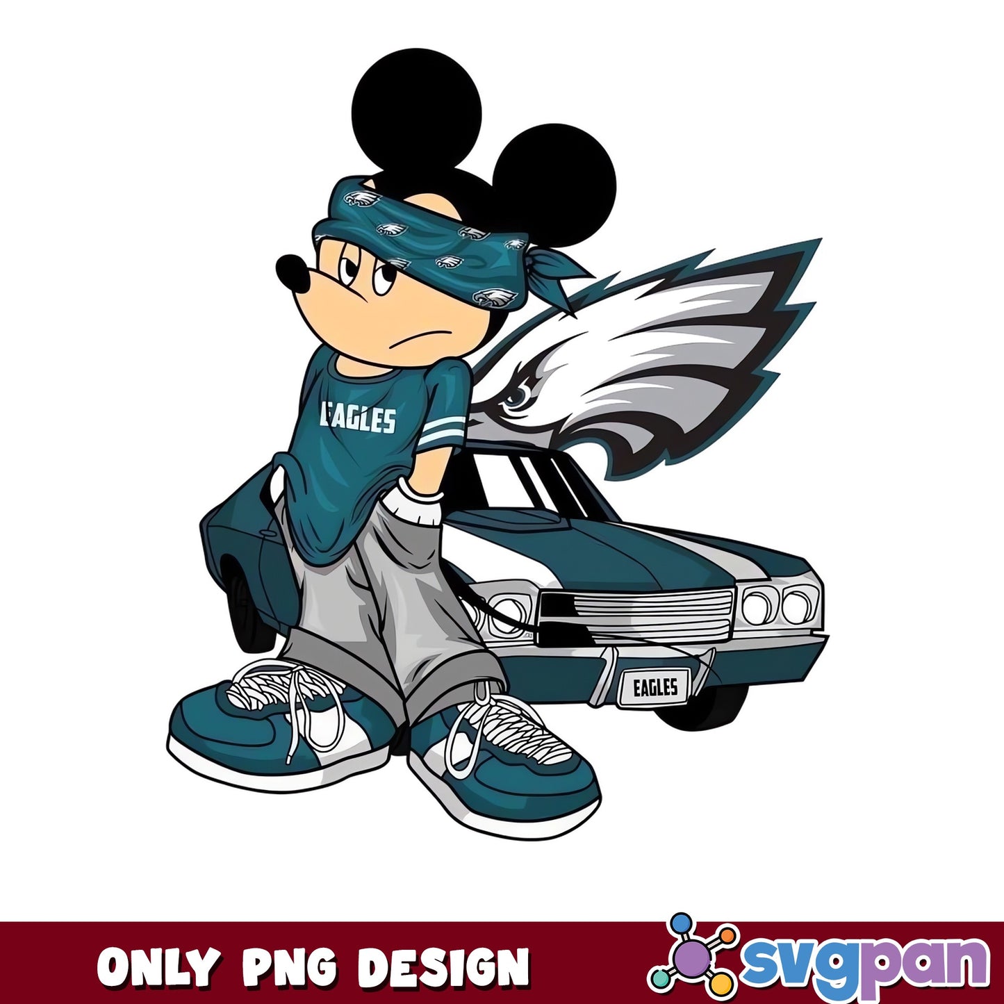 Mickey Mouse Philadelphia Eagles NFL PNG, Disney Football PNG, Eagles Fan PNG
