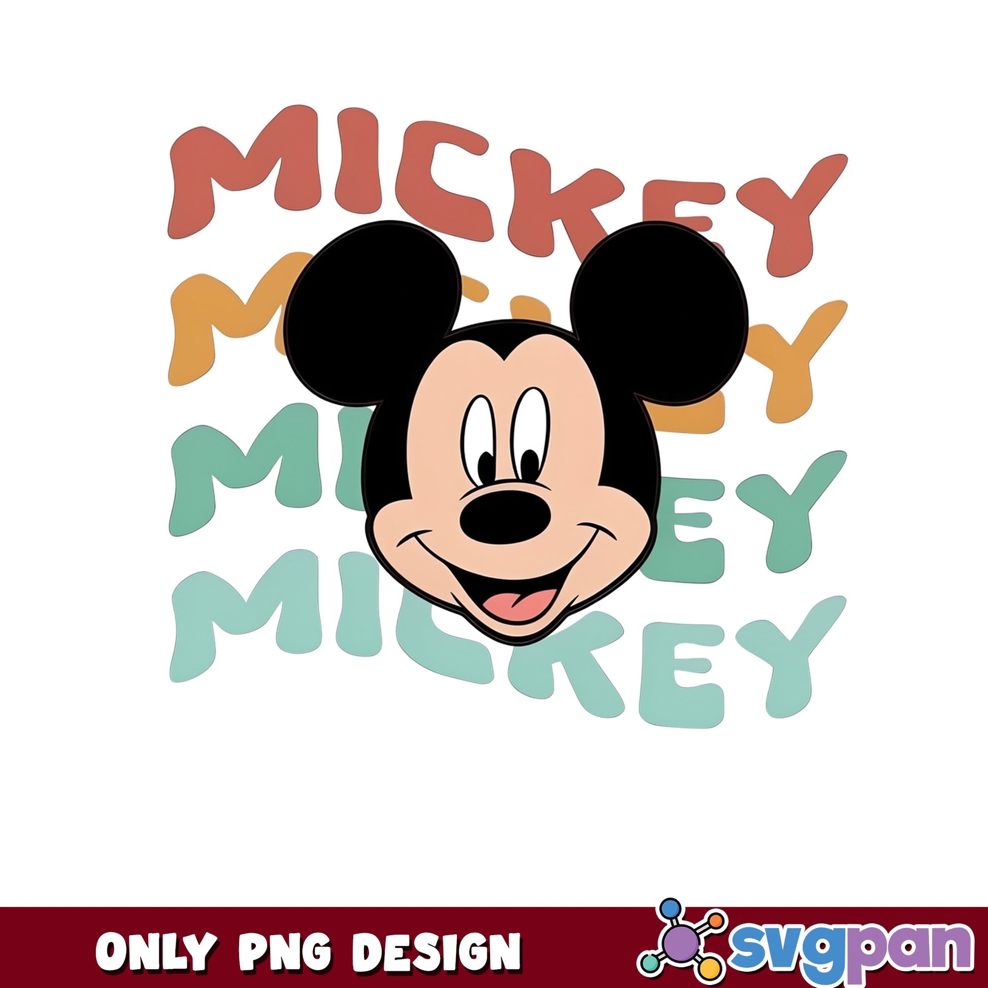 Mickey Mouse Retro Stacked PNG, Disney Mickey PNG, Mouse Head PNG