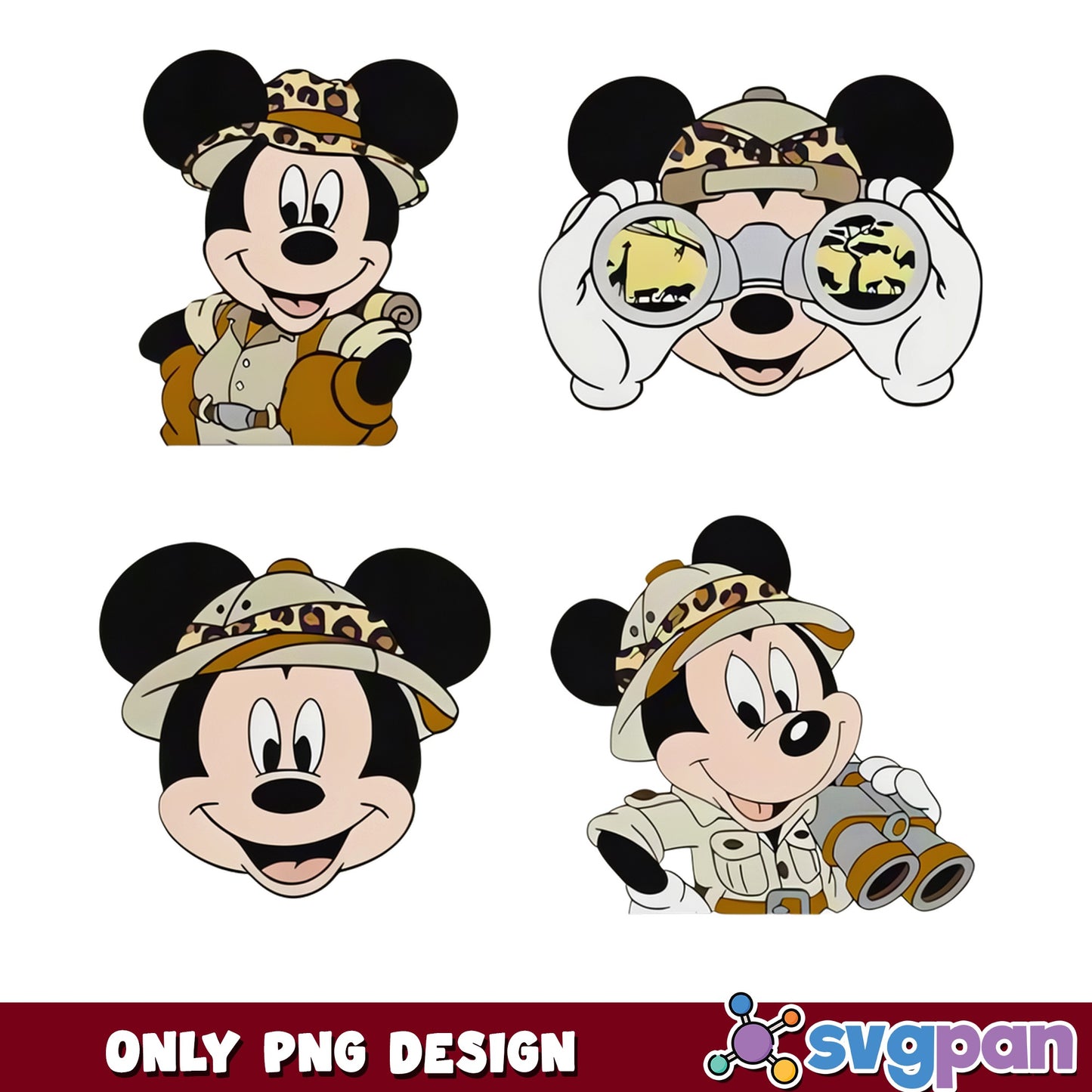Mickey Mouse Safari Bundle PNG, Disney Animal Kingdom PNG, Mickey Safari PNG