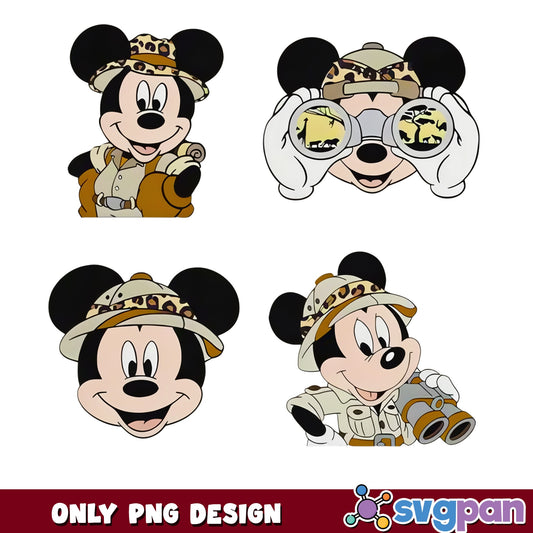 Mickey Mouse Safari Bundle PNG, Disney Animal Kingdom PNG, Mickey Safari PNG