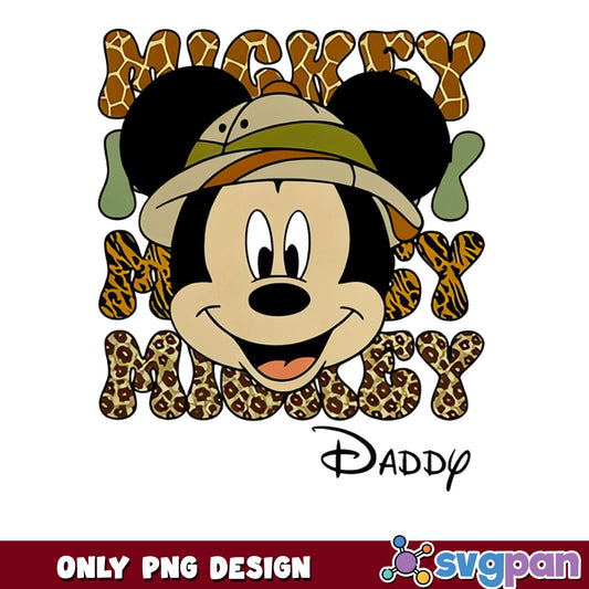 Mickey Mouse Safari Daddy PNG, Disney Animal Kingdom PNG, Dad PNG