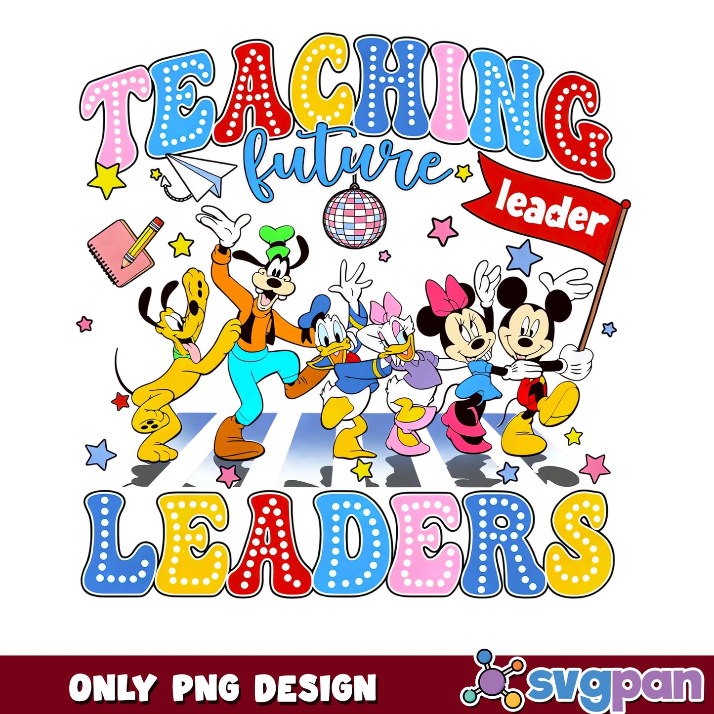 Mickey Mouse Teaching Future Leaders PNG, Disney Teacher PNG, Back To School PNG