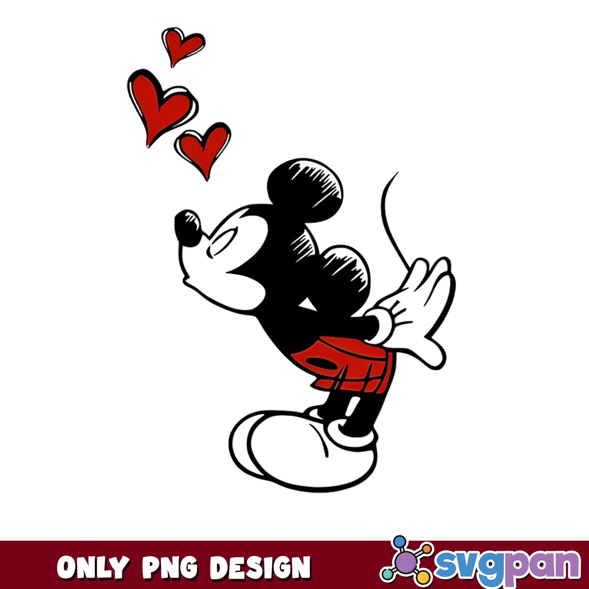 Mickey Mouse Valentine Hearts PNG, Disney Valentine PNG, Mickey Mouse PNG