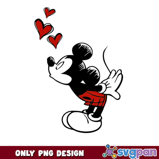 Mickey Mouse Valentine Hearts PNG, Disney Valentine PNG, Mickey Mouse PNG