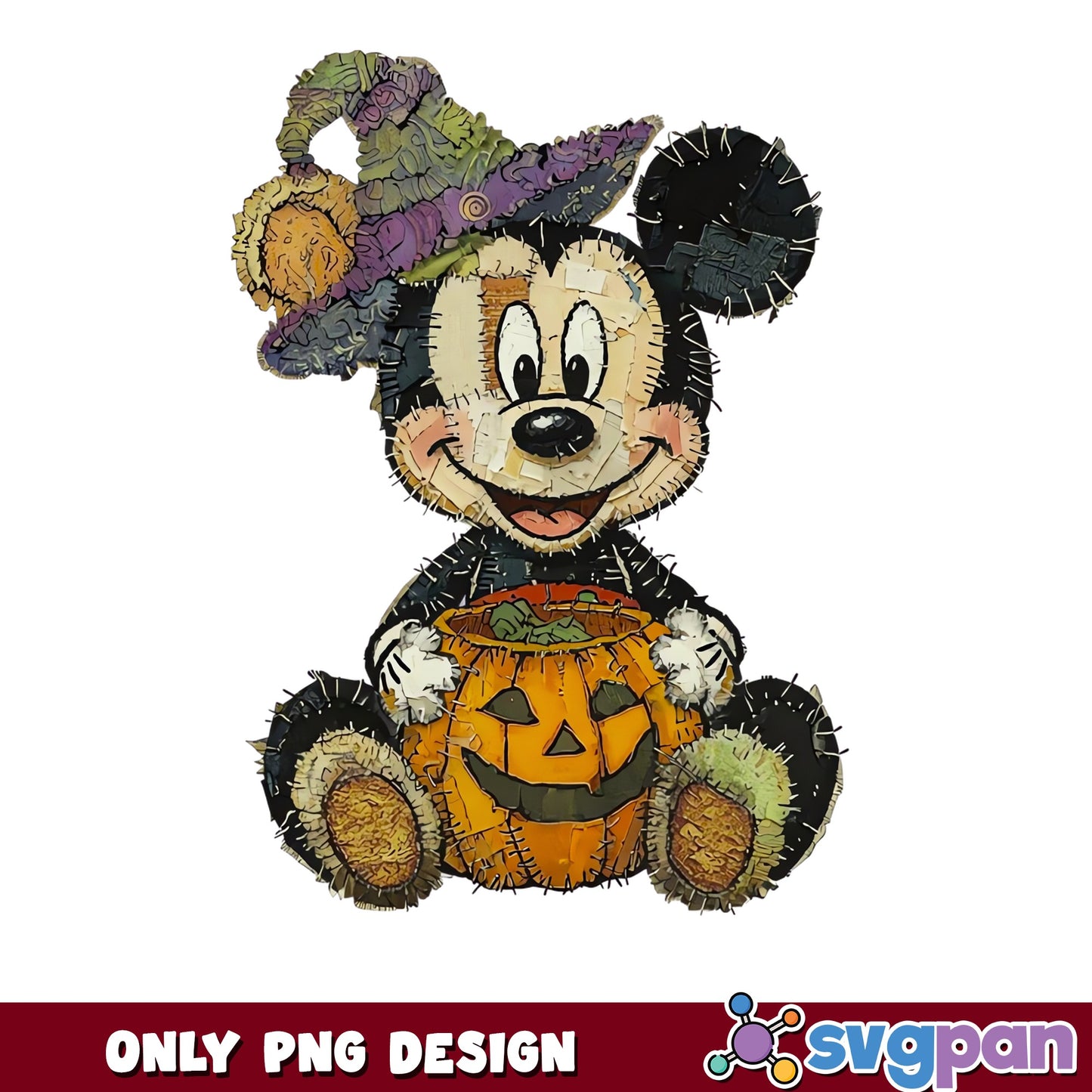 Mickey Mouse Witch Hat Pumpkin Bucket Halloween PNG, Disney, PNG