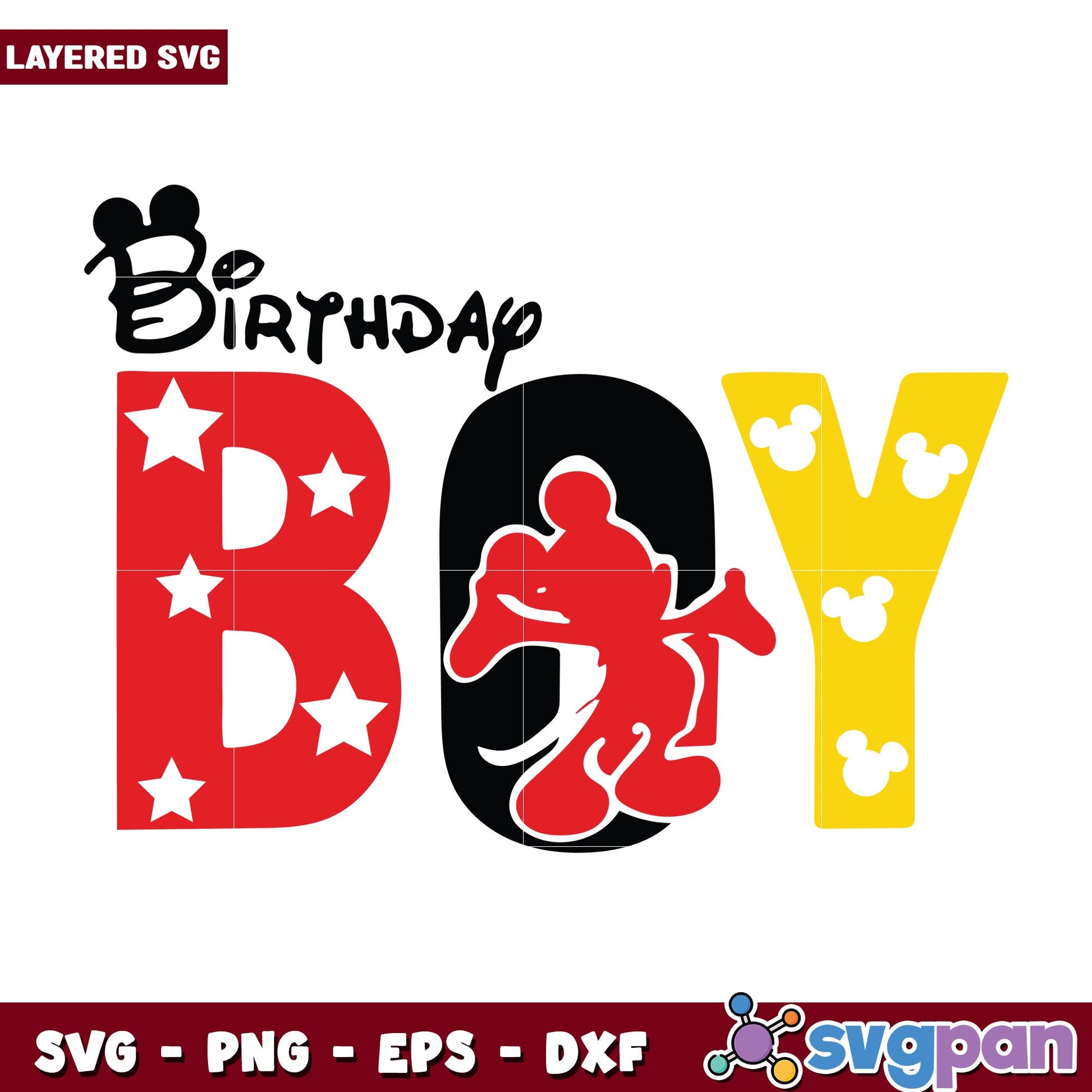 Mickey Mouse birthday boy svg, Disney characters svg, Digital Download