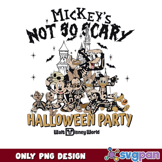 Mickey Not So Scary Skeleton Halloween Party PNG, Disney, PNG